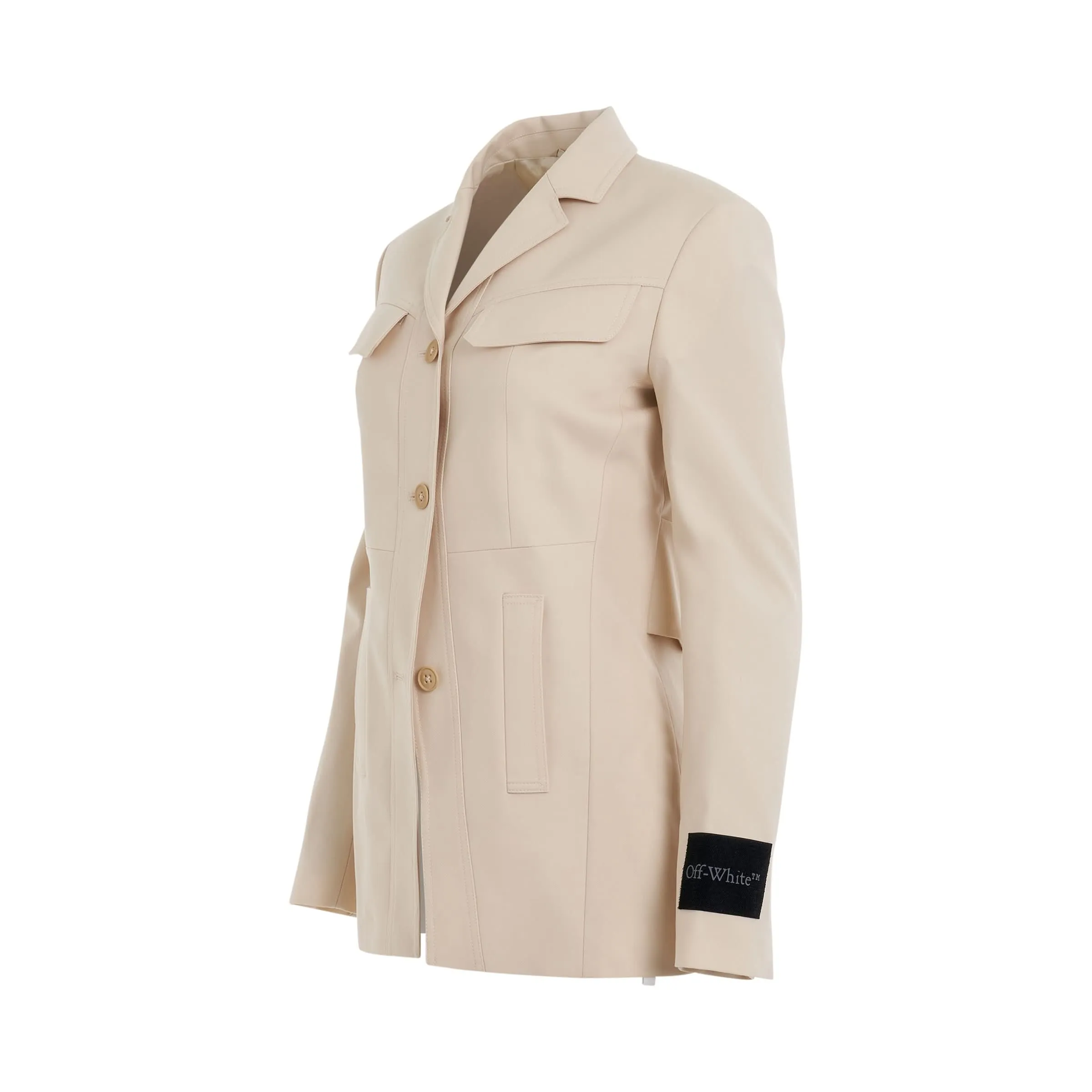 Toybox Dry Wool Belted Jacket in Sand