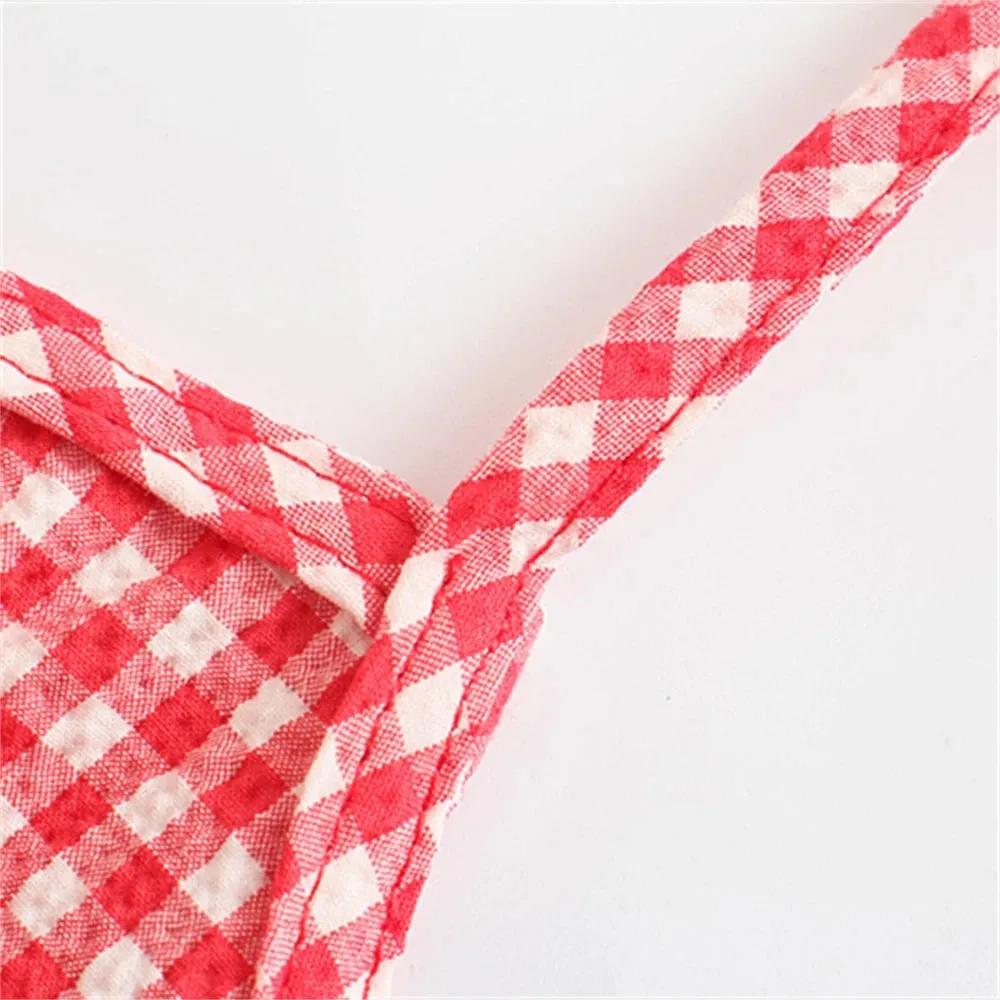 Trendy Red Gingham Cami Top