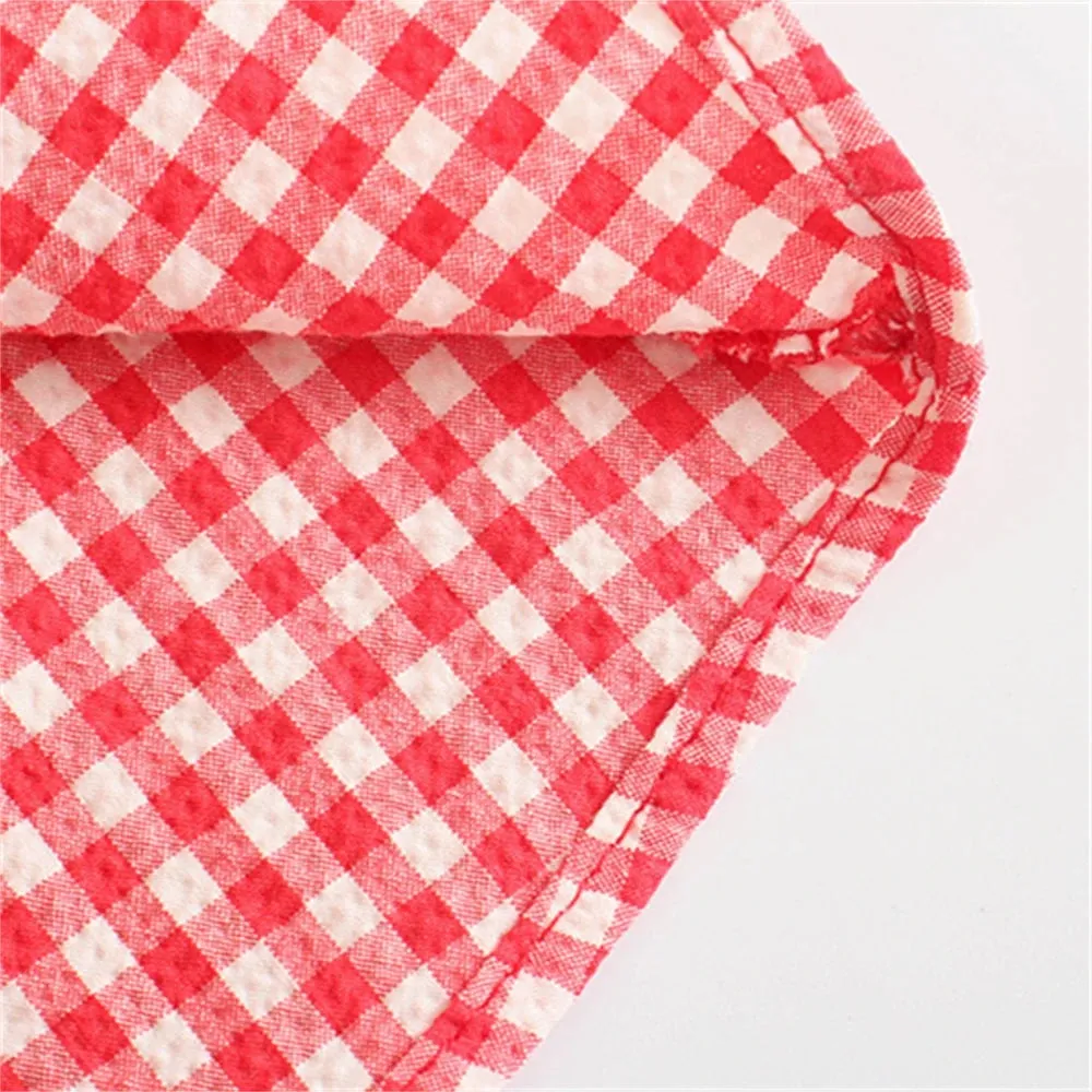 Trendy Red Gingham Cami Top