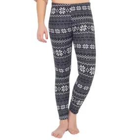 Ugly SNOWFLAKES Pattern BLACK Christmas Leggings