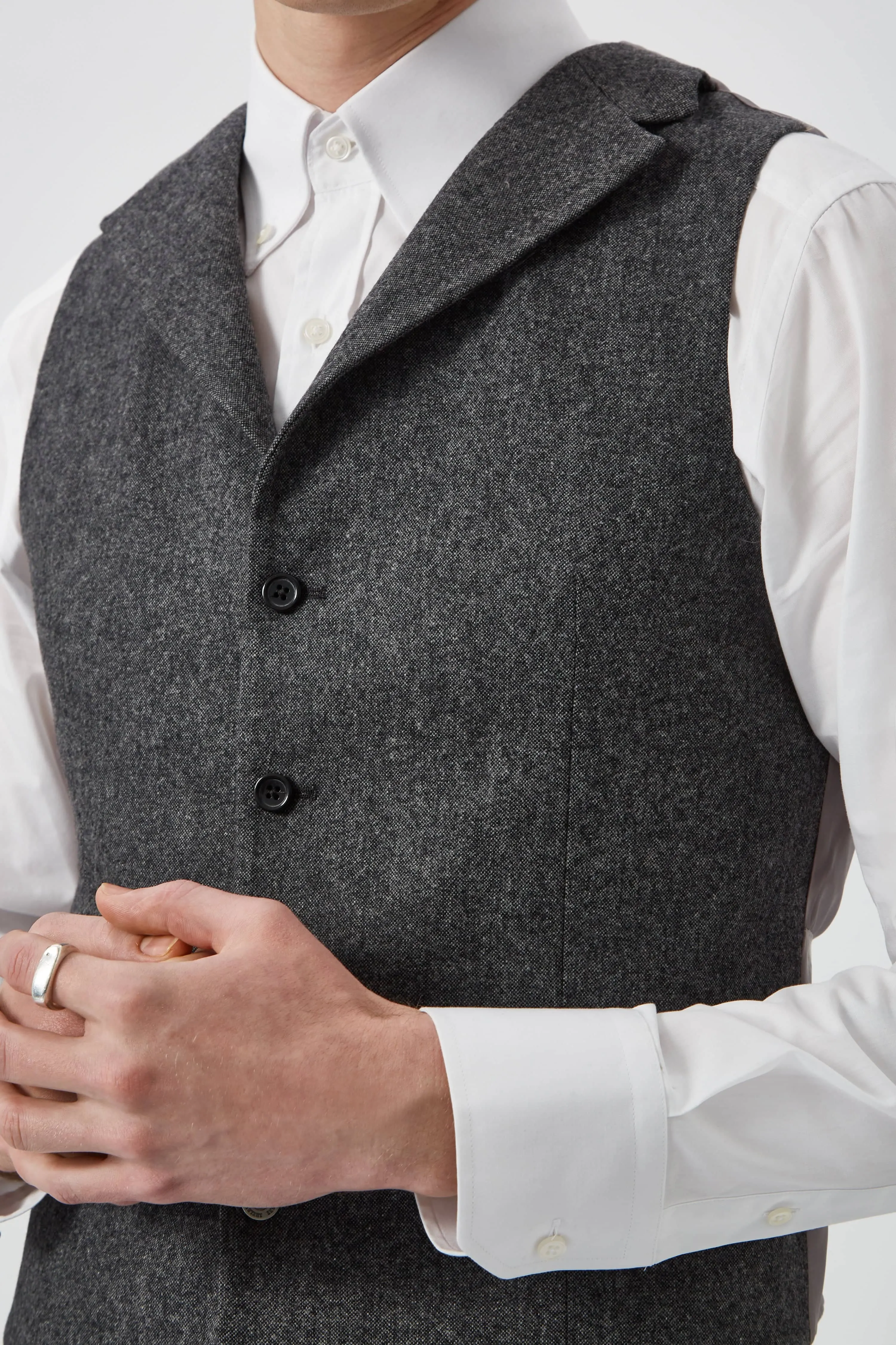 Uptown Slim Fit Grey Wool Waistcoat - ARCHIVE