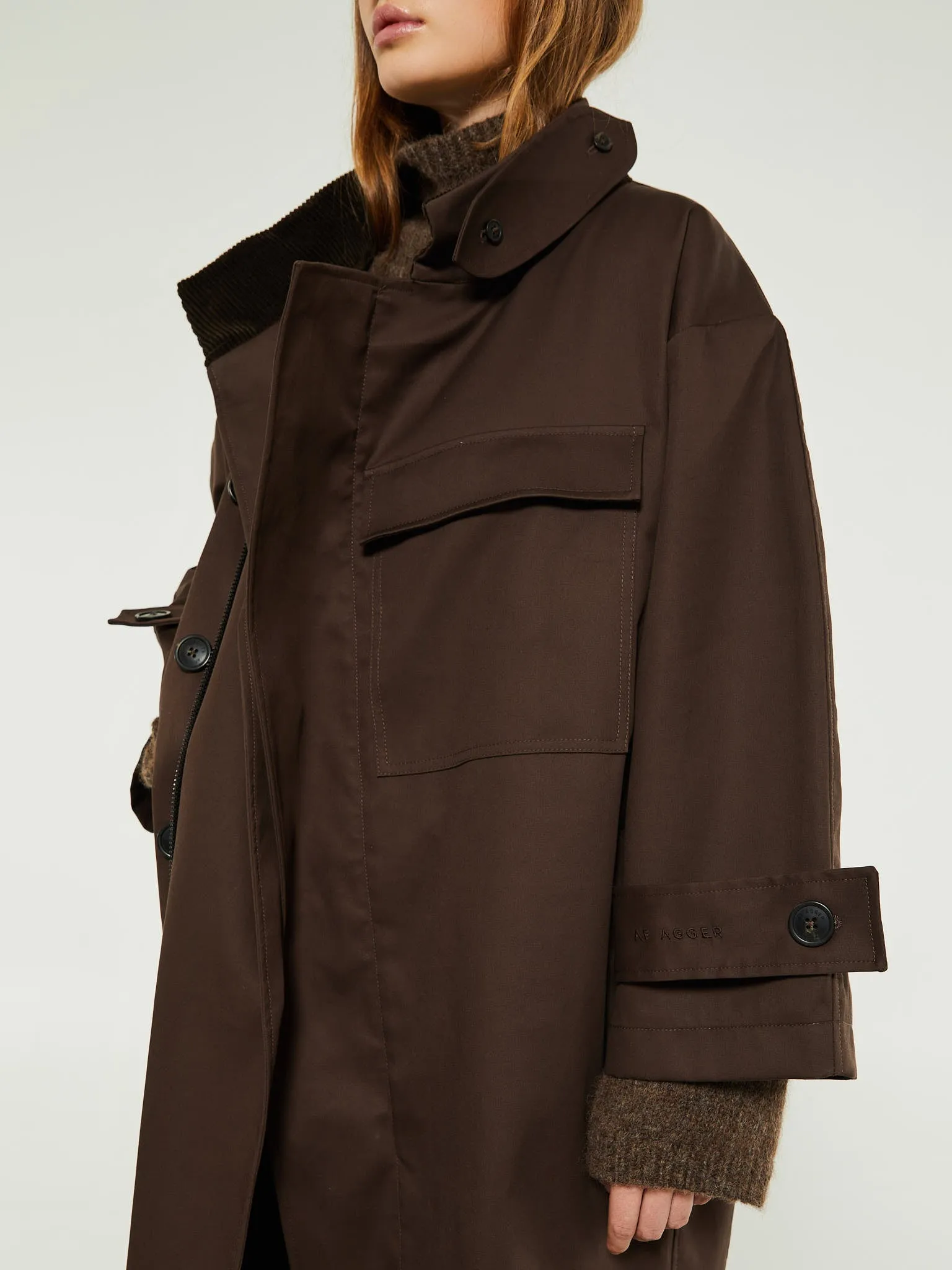 Water Resistant Coat in Dark Brown