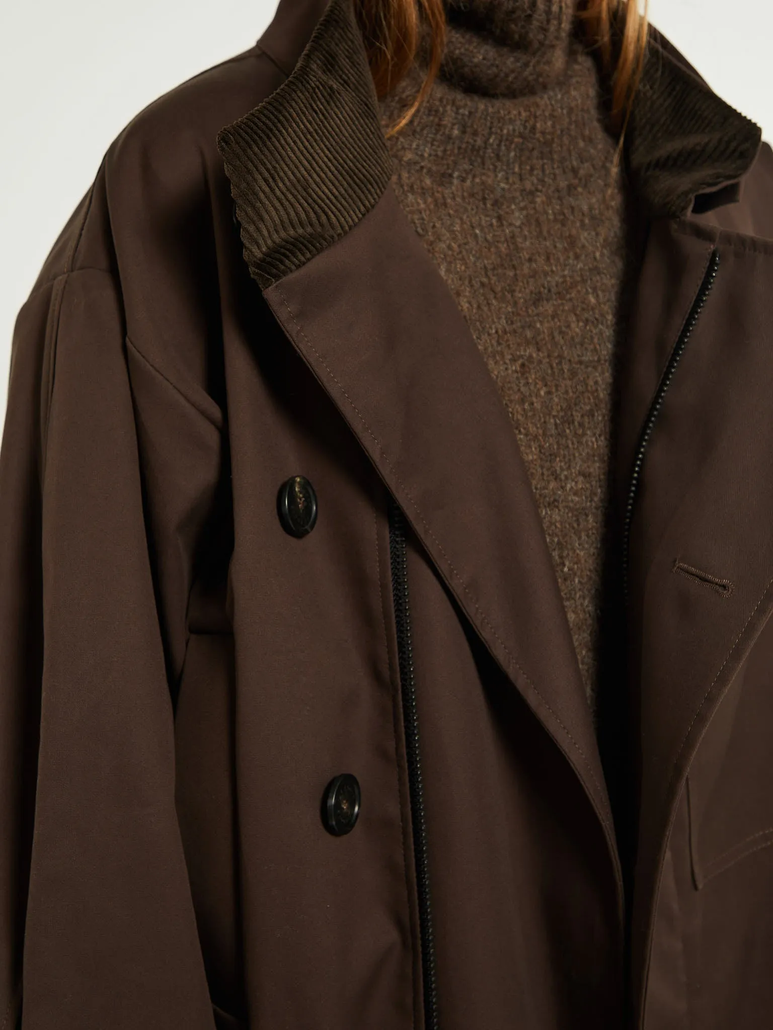 Water Resistant Coat in Dark Brown