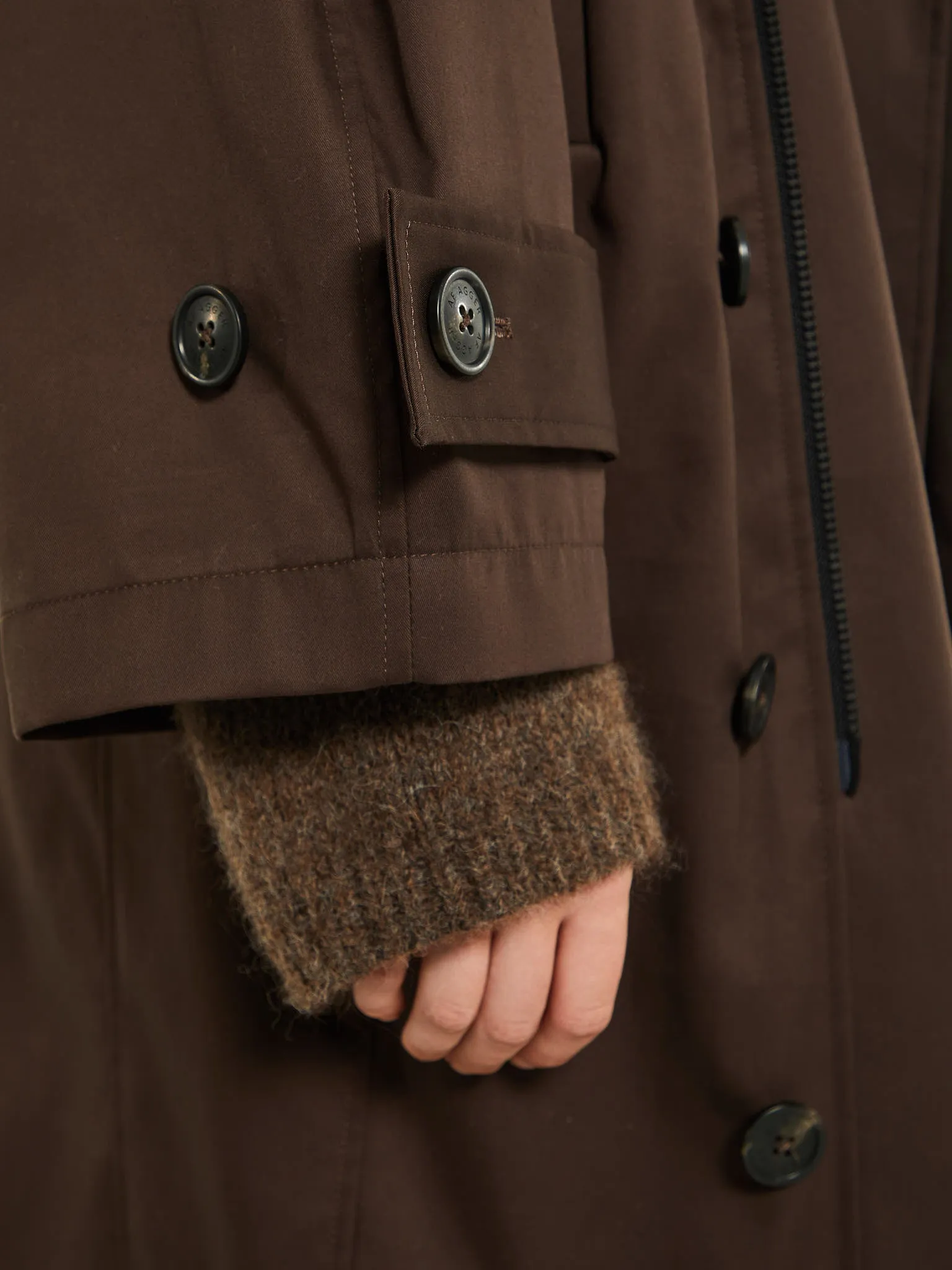 Water Resistant Coat in Dark Brown