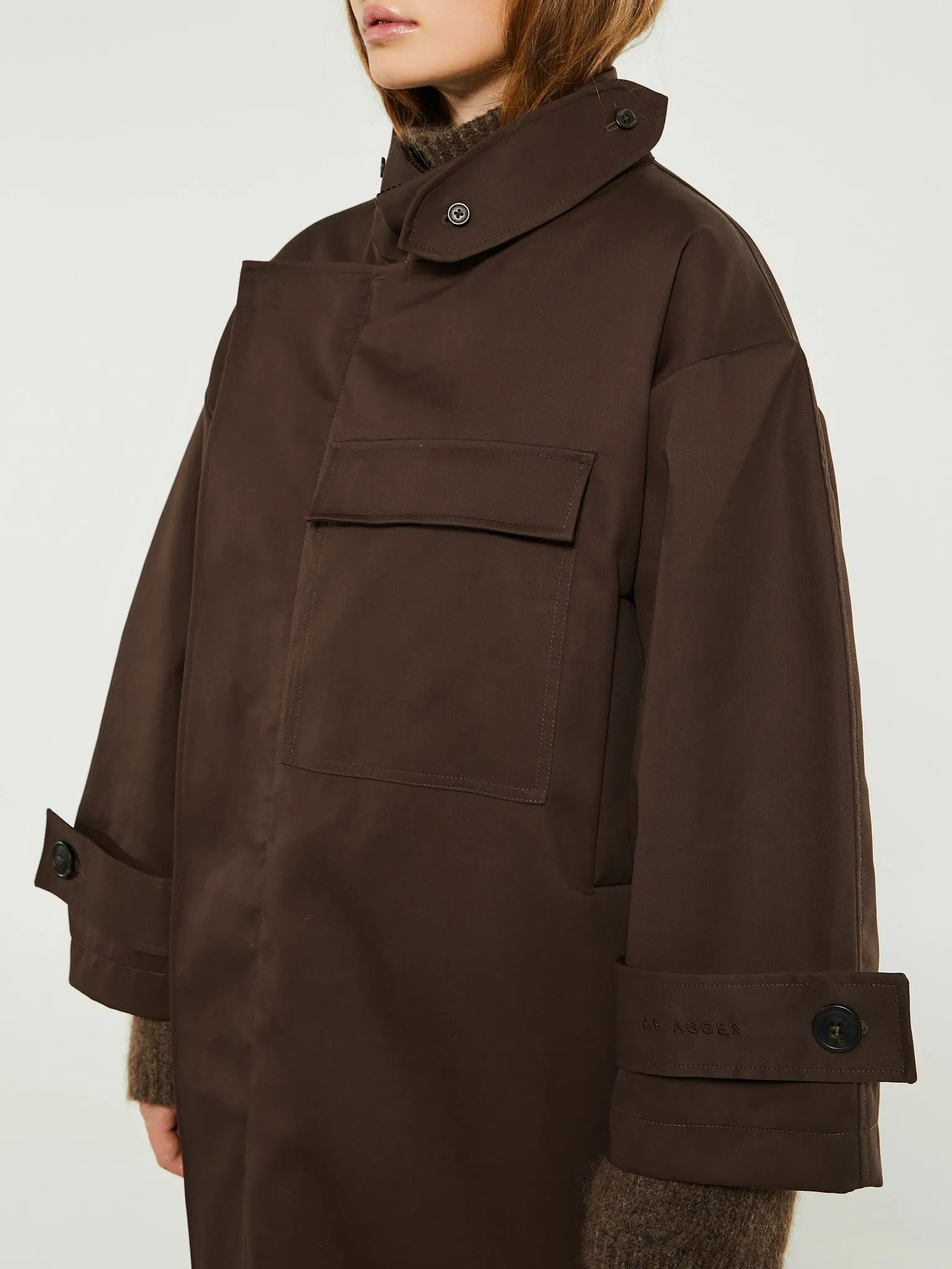 Water Resistant Coat in Dark Brown