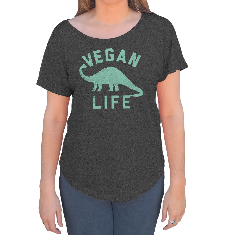 Women's Brontosaurus Vegan Life Scoop Neck T-Shirt