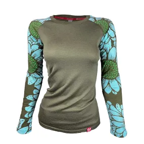 Women's Flower Power Long Sleeve Merino| Kalamata