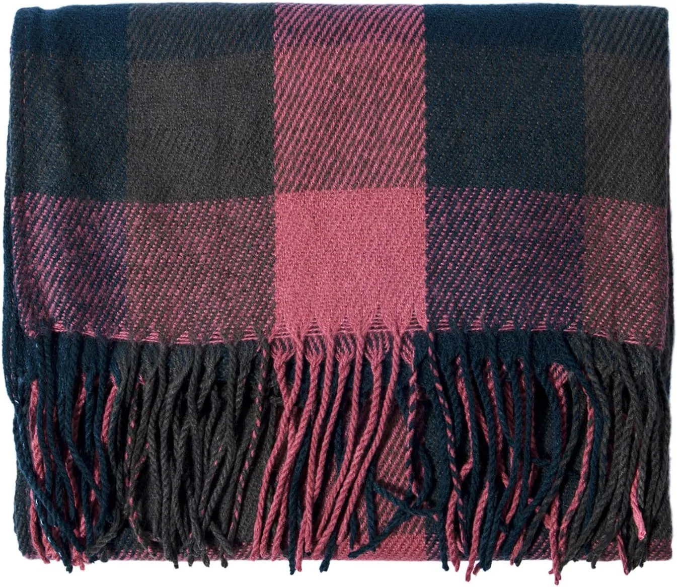 Women's Long Plaid Blanket Chunky Oversized Winter Fall Warm Scarf